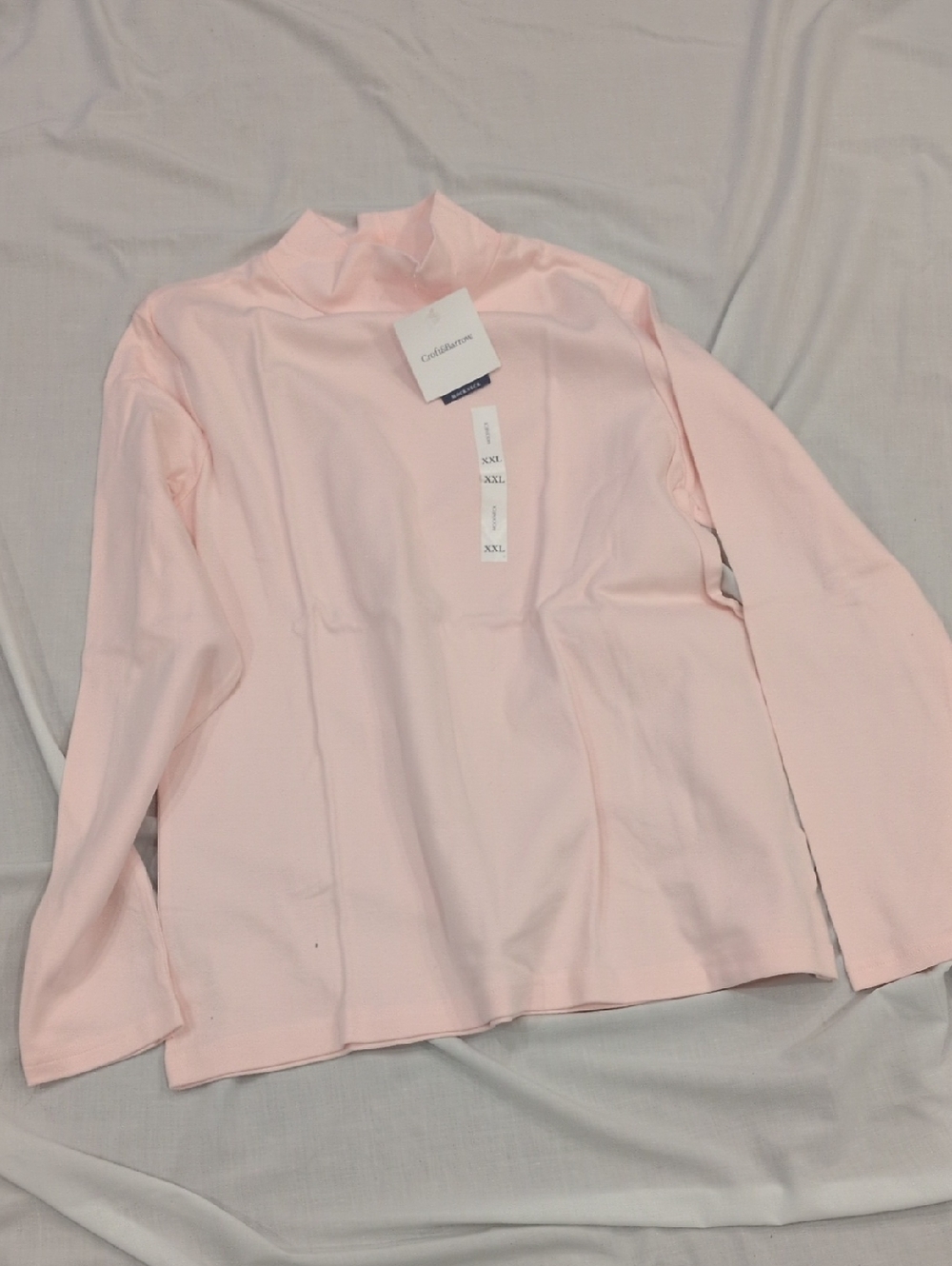 croft & barrow Light Pink Mock Neck Long Sleeve Top